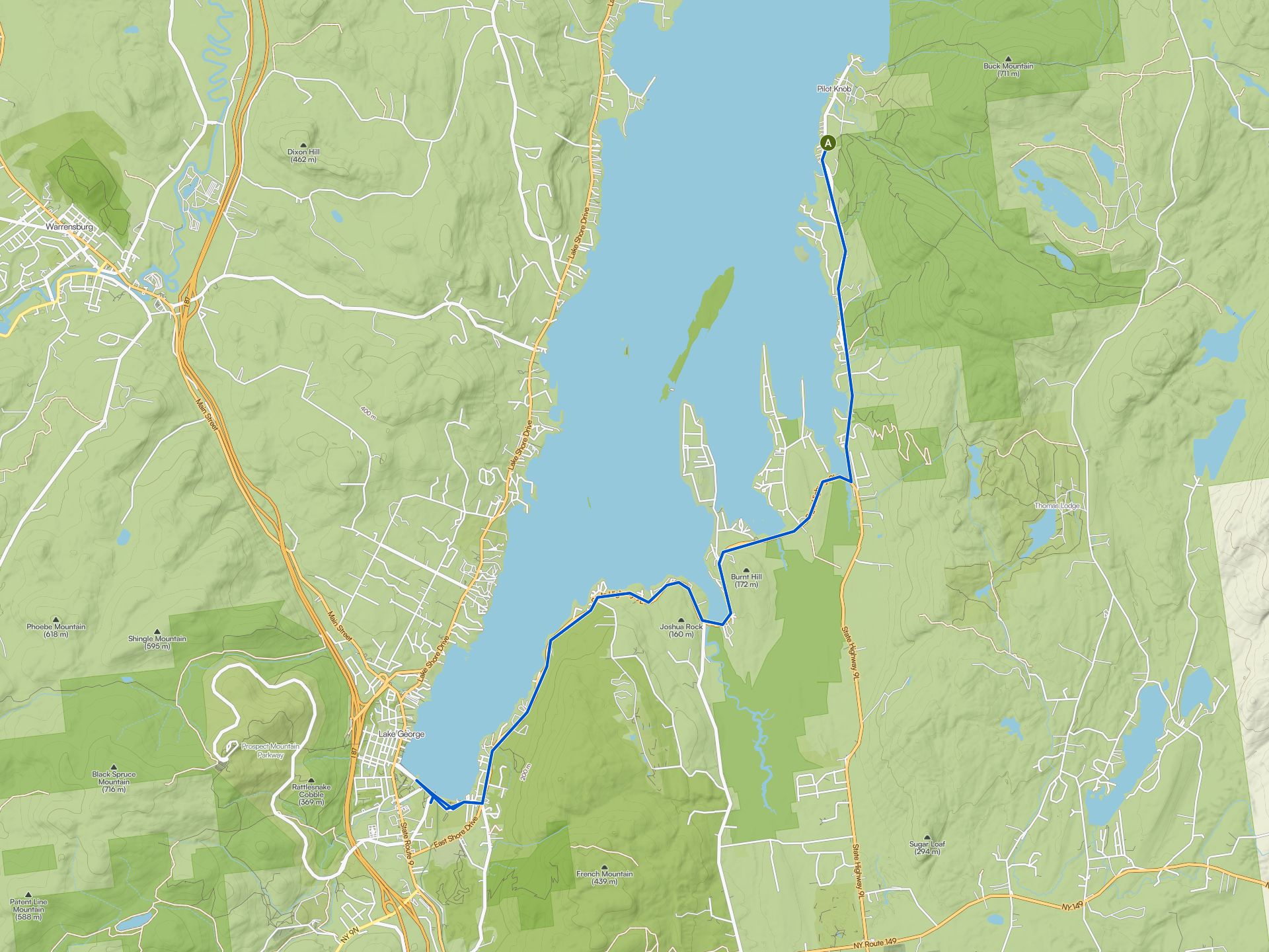 The best road cycling routes around Lake George | Komoot